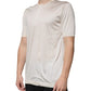 Off White Silk Henley Short Sleeves T-Shirt