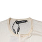 Off White Silk Henley Short Sleeves T-Shirt