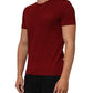 Maroon Cotton Crew Neck Short Sleeves T-Shirt