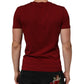 Maroon Cotton Crew Neck Short Sleeves T-Shirt