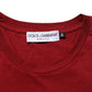Maroon Cotton Crew Neck Short Sleeves T-Shirt