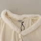 White Viscose Long Sleeves Fur Shearling Blouse