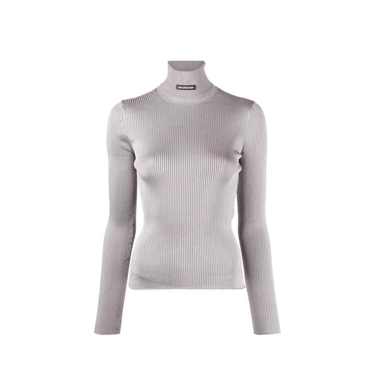 Gray Polyester Turtleneck