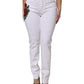 White GIRLY Floral Embroidery Denim Jeans