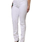 White GIRLY Floral Embroidery Denim Jeans
