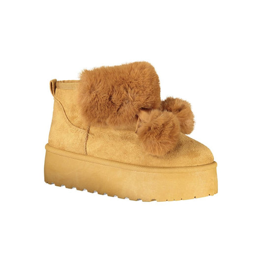 Marrone Poliestere Women Ankle Boot