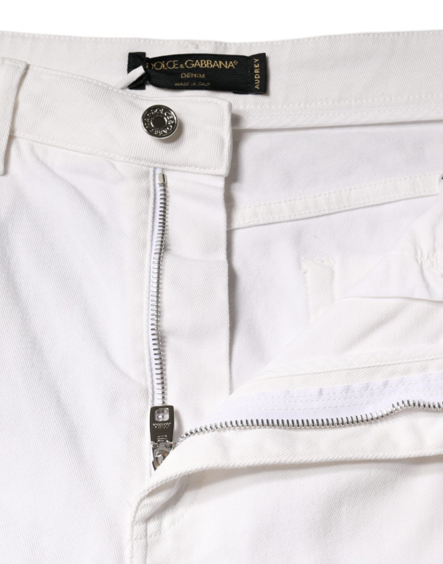 White AUDREY Cotton Logo Skinny Denim Jeans