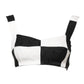 Black White Cropped Bustier Corset Bra Top