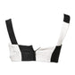 Black White Cropped Bustier Corset Bra Top