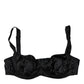 Black Silk Semi-Pad Balconette Bra Underwear