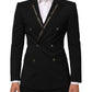 Black SICILIA Double Breasted Jacket Blazer