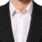 Black Stripes 2 Buttons Suit Jacket Blazer