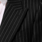 Black Stripes 2 Buttons Suit Jacket Blazer