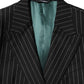 Black Stripes 2 Buttons Suit Jacket Blazer