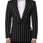 Black Stripes SICILIA 1 Button Suit Blazer