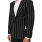 Black Stripes SICILIA 1 Button Suit Blazer