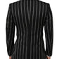 Black Stripes SICILIA 1 Button Suit Blazer