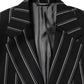Black Stripes SICILIA 1 Button Suit Blazer