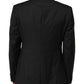 Black Wool GOLD 1 Button Suit Coat Blazer