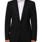 Black Wool 2 Buttons Suit Men Jacket Blazer