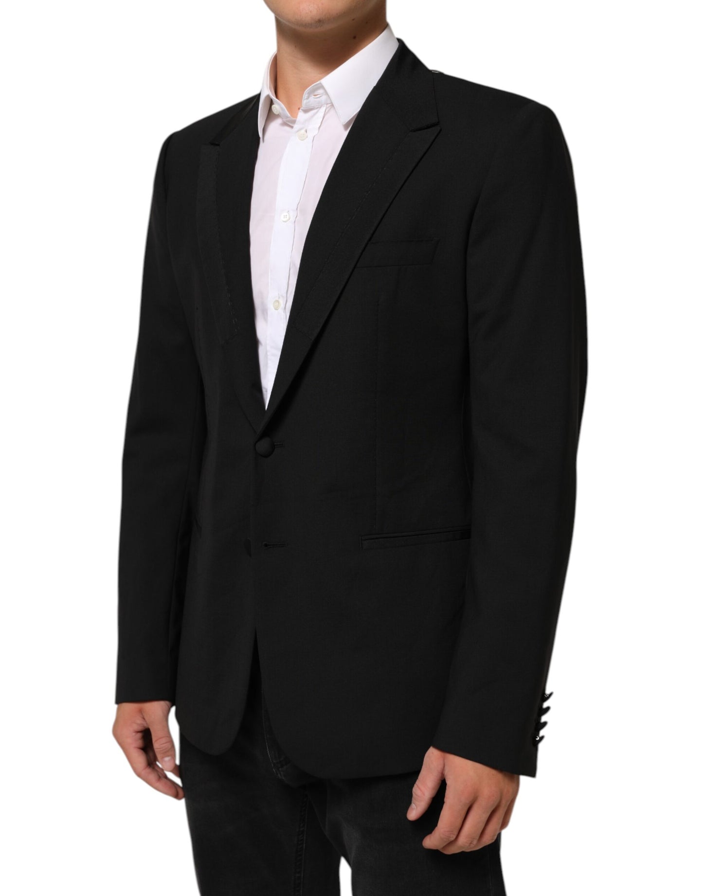 Black Wool 2 Buttons Suit Men Jacket Blazer