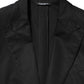 Black Wool 2 Buttons Suit Men Jacket Blazer