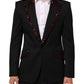 Black SICILIA Crystal Embellished Men Blazer