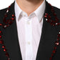 Black SICILIA Crystal Embellished Men Blazer