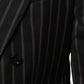 Black Stripes SICILIA 1 Button Suit Blazer