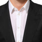 Black Cotton 2 Buttons Suit Jacket Blazer