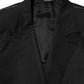 Black Cotton 2 Buttons Suit Jacket Blazer