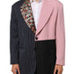 Multicolor Patchwork Single Breasted Jacket Blazer