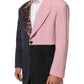 Multicolor Patchwork Single Breasted Jacket Blazer