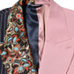 Multicolor Patchwork Single Breasted Jacket Blazer
