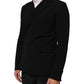 Black Wool Double Breasted Men Jacket Blazer