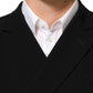 Black Wool Double Breasted Men Jacket Blazer