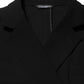 Black Wool Double Breasted Men Jacket Blazer