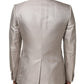 Beige MARTINI Double-Breasted Suit Blazer