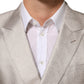 Beige MARTINI Double-Breasted Suit Blazer