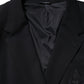 Black Viscose 2 Buttons Suit Jacket Blazer