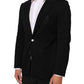 Black Viscose 2 Buttons Suit Jacket Blazer