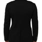 Black Viscose 2 Buttons Suit Jacket Blazer
