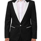Black White MARTINI 1 Button Men Suit Blazer
