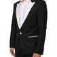 Black White MARTINI 1 Button Men Suit Blazer