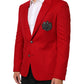 Red Cashmere 2 Buttons Suit Jacket Blazer