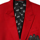Red Cashmere 2 Buttons Suit Jacket Blazer