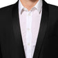 Black Wool GOLD 1 Button Men Suit Blazer