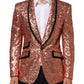 Pink Sequin SICILIA 1 Button Men Suit Blazer