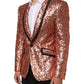 Pink Sequin SICILIA 1 Button Men Suit Blazer