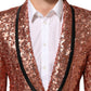 Pink Sequin SICILIA 1 Button Men Suit Blazer